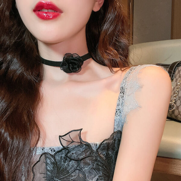 black camellia choker