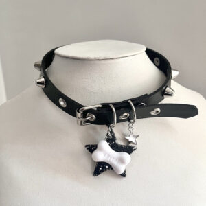 Gothic star dog bone choker
