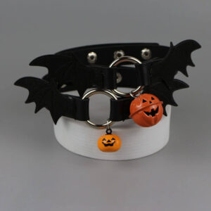 Halloween pumpkin bell evil choker