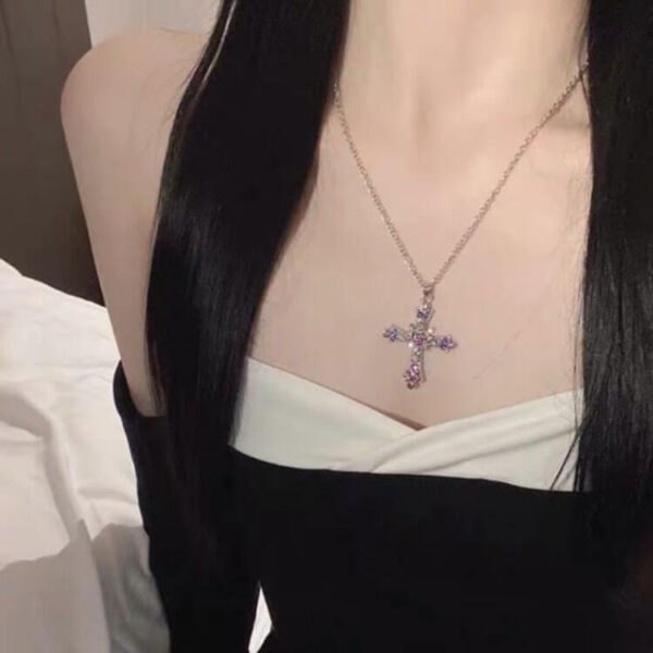 diamond cross necklace - Image 3